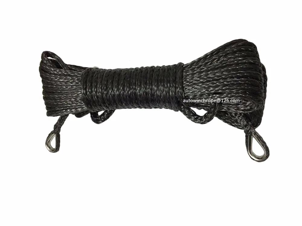 Good quality Black 6mm*15m Synthetic Winch Rope, Winch Rope Extension 6500lbs,ATV Winch Cable,Boat Winch Rope