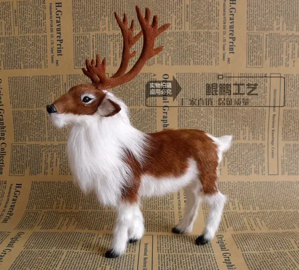 cute simulation reindeer toy forest reindeer handicraft doll home decoration gift about 22x7x27cm