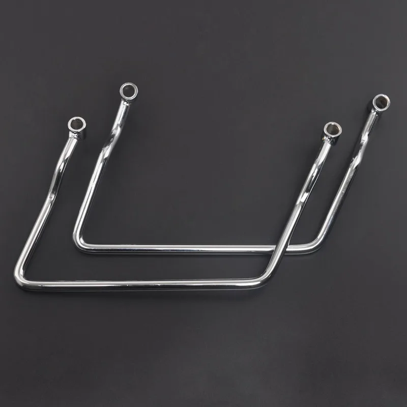 Chrome 14cm-24cm Motorcycle Saddle bag Support Bar Luggage Guard Bracket Mount For Honda Shadow ACE VT400/750 Universal