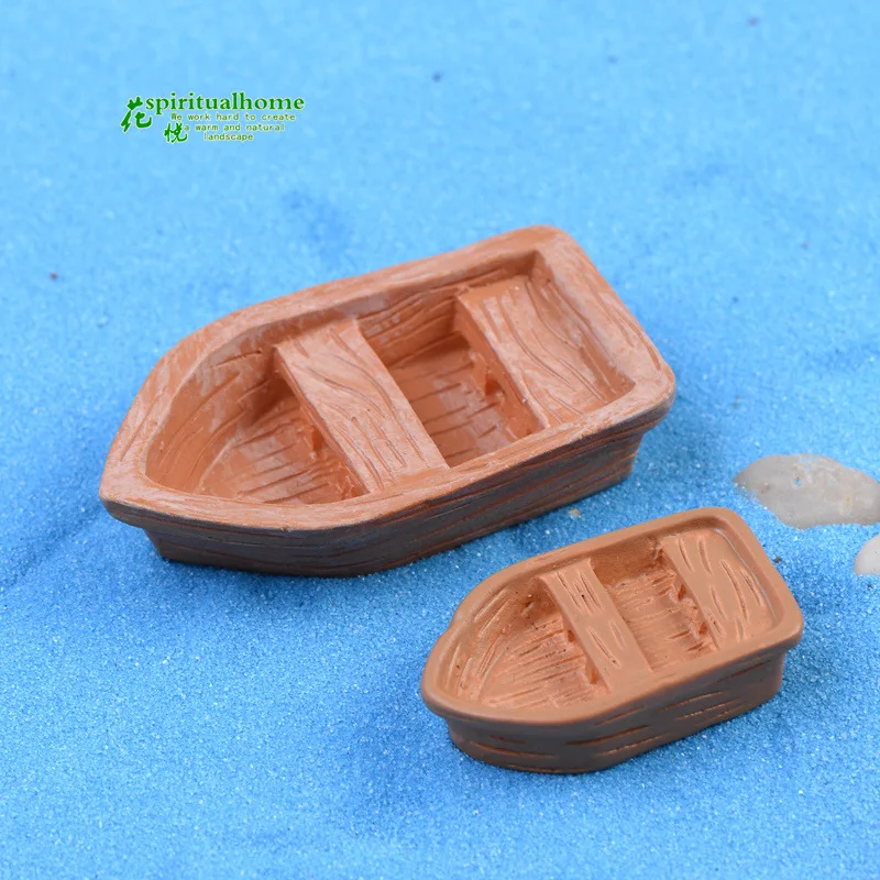 Sale 1 Pcs Cheap Mini Boat Miniature Garden Furniture DIY Lovely Cute Boat Decoration Fairy Garden For Miniature Garden