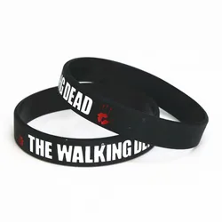 1PC New Design Movies The Walking Dead Silicone Wristband Black Silicone Rubber Bracelet&Bangles Band Movie lover Gifts SH122