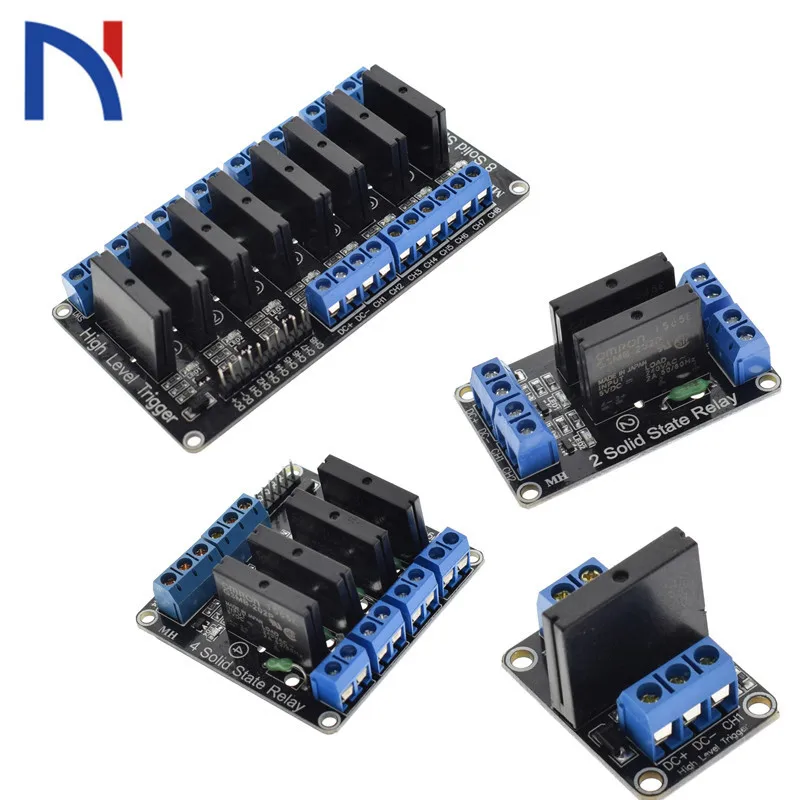 Relé de estado sólido de 1/2/4/8 canais, G3MB-202P DC-AC pcb ssr in 5vdc saída 240v ac 2a para arduino kit diy 4 tipos para escolha