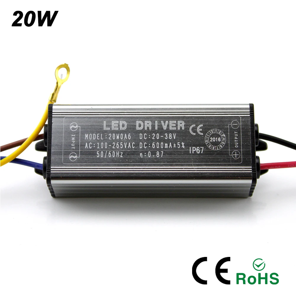 YNL LED 10W 20W 30W 50W หม้อแปลงอะแดปเตอร์ AC100V-265V to DC 20-38V แหล่งจ่ายไฟที่มีคุณภาพสูง IP67 สำหรับ Floodlight