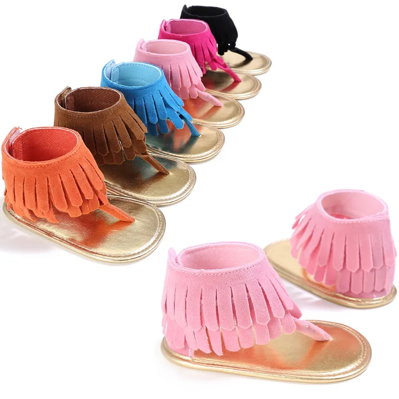 

Newborn Baby Girls Tassel Infants Summer Sandals Crib Sole Shoes Prewalker Fashionable Newest Summer Shoes