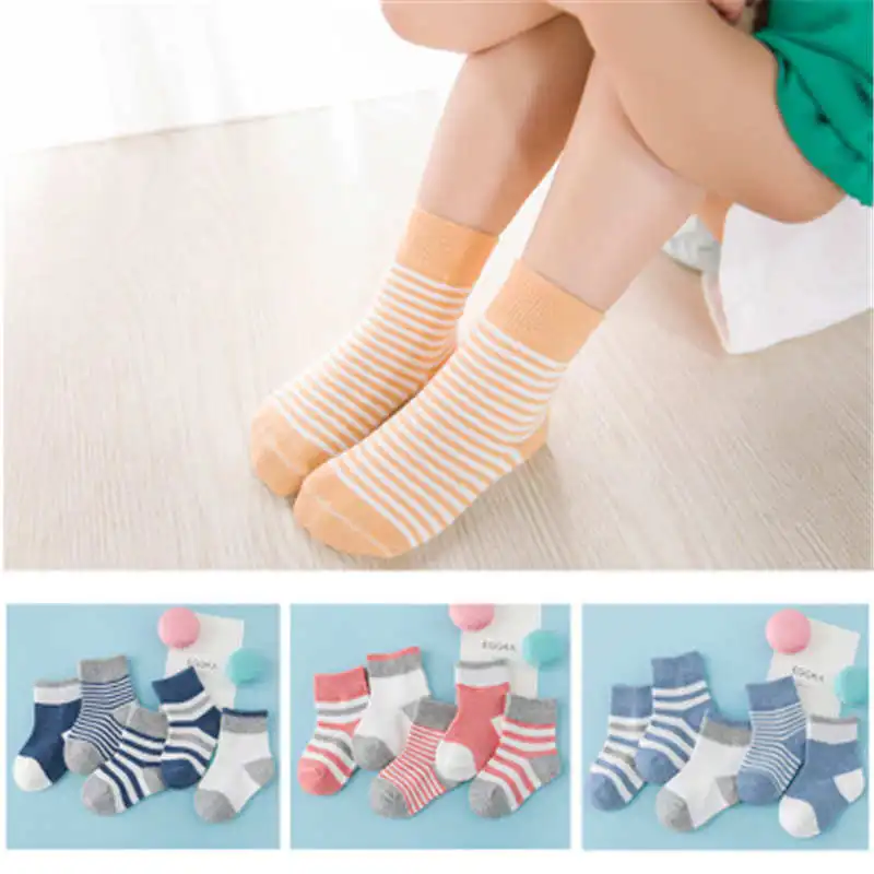 New 5 Pair/lot Boys Socks Winter Soft Cotton Kids Sport Socks Breathable Cartoon Girls Sock Spring Autumn Children Socks Infant