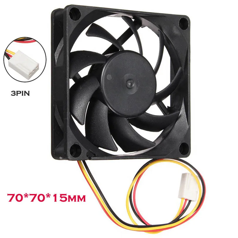 High Quality  Fan Quiet 7015 7cm/70mm/70x70x15mm 12V DC 3pin Computer/PC/CPU Silent Cooling Case Fan