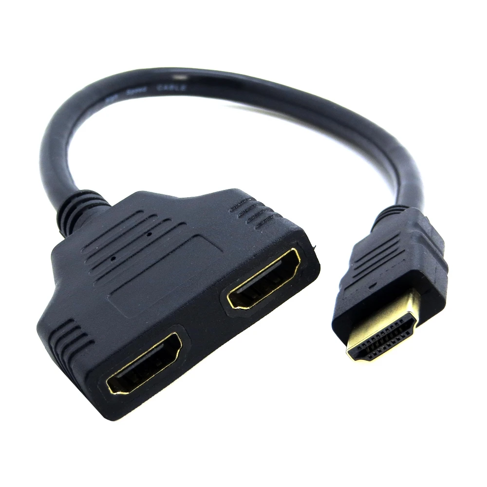 1080P Male HDMI To Dual HDMI 2 Female Y Splitter Cable Adapter for Multimedia Devices