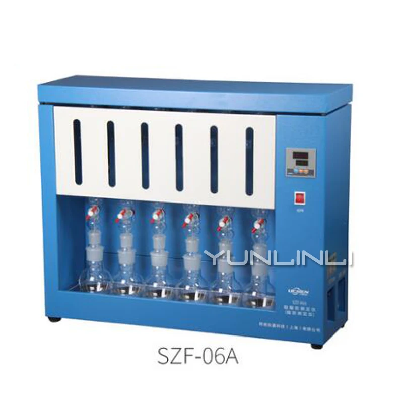 

220V 800W Crude Fat Determination Grain/Oil/Feed Detector Soxhlet Extraction Principle Digital Fat Measuring Equipment SZF-06A