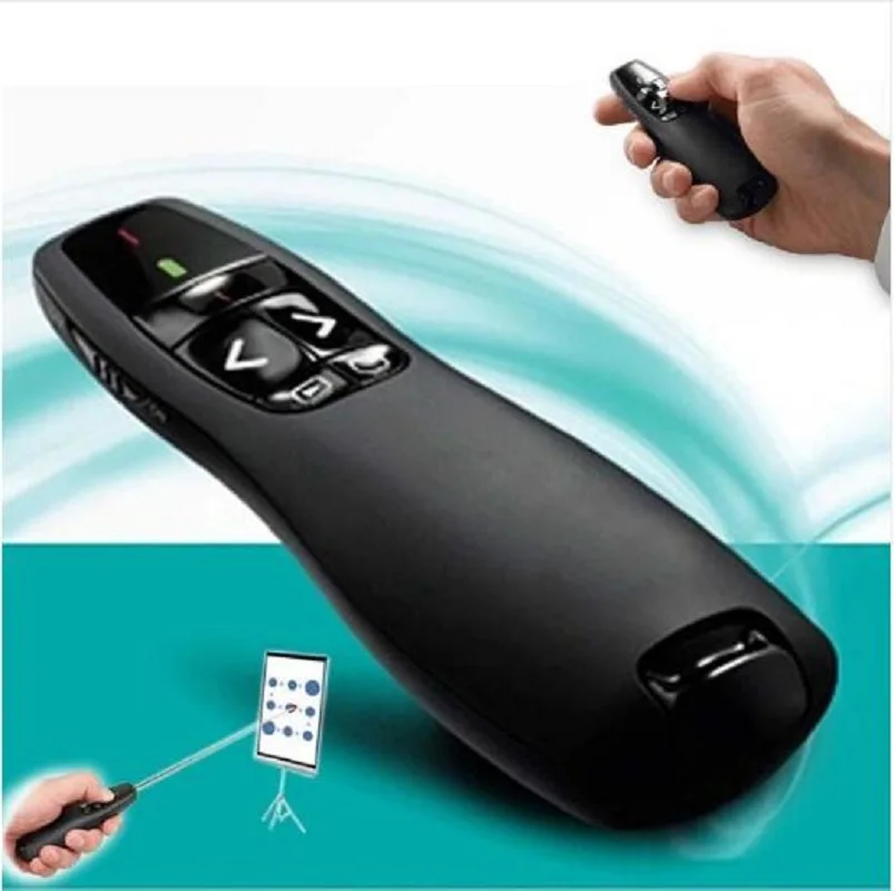 JSHFEI  5mw Wireless Presenter Red Laser Pointer R400 2.4Ghz USB PPT Remote Control for Powerpoint Presentation