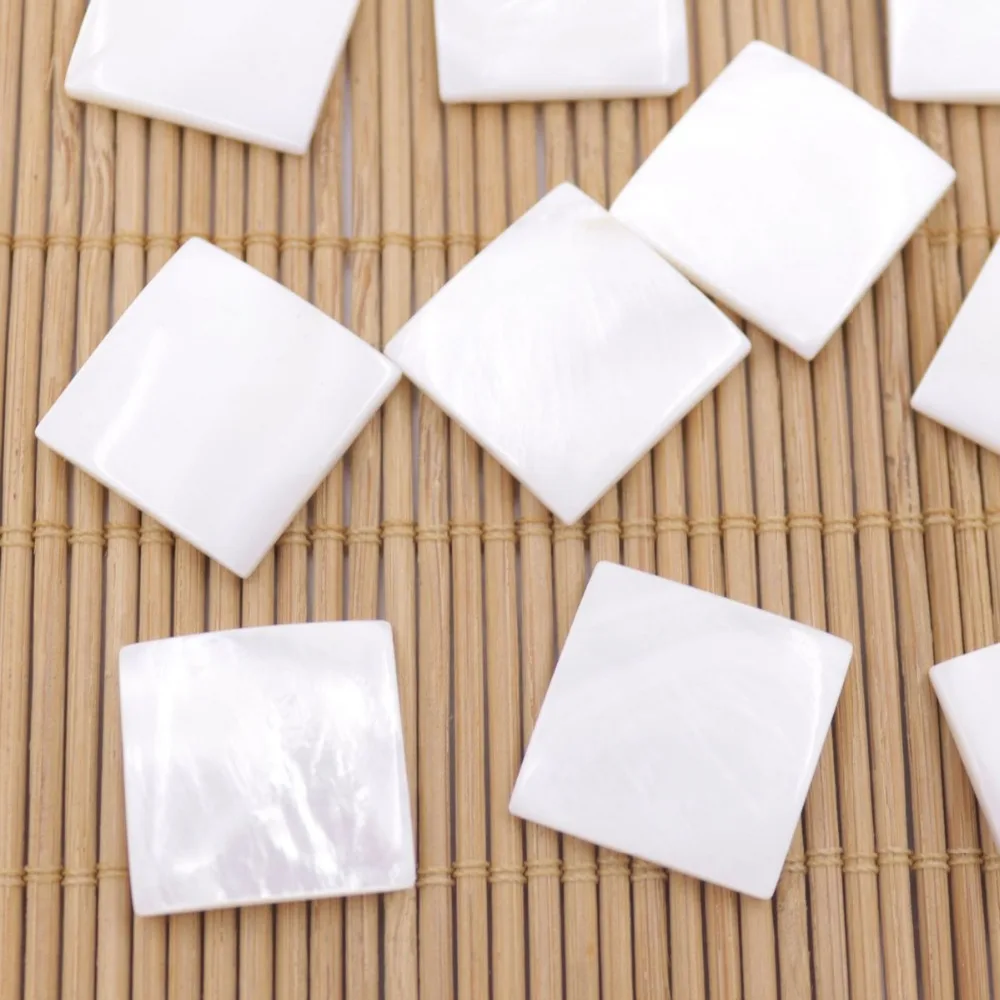 5 PCS 15mm 20mm Square Shell Curved Cabochon  Mosaic Tile DIY Mother of Pearl No Hole Loose Thickness 2mm Bathroom Kitchen Wall