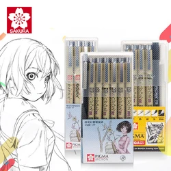 Sakura Pigma Micron Needle Drawing Pen Liner Pigment Brush Pen Waterproof Sketch Drawing Graphics Design Manga Art Supplies