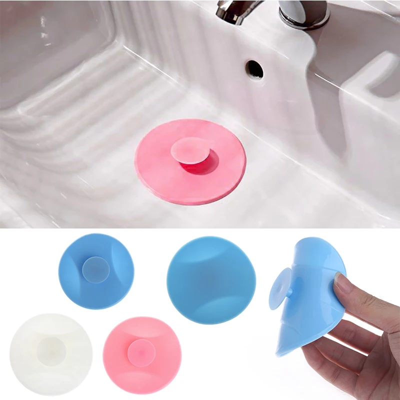 3Colors Rubber Kitchen Tub Sink Floor Drain Plug Bath Laundry Water Stopper Tool