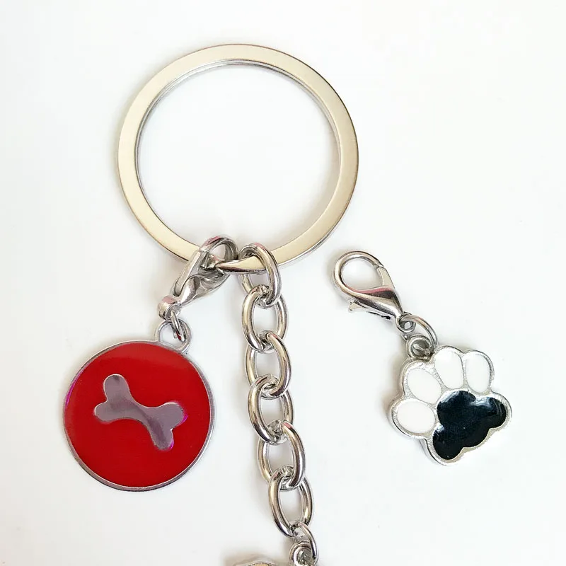 German Shepherd dog Keychain pet Dogs charm Key Chains Bone Feet Pendant gift for best friends woman jewelry wholesale