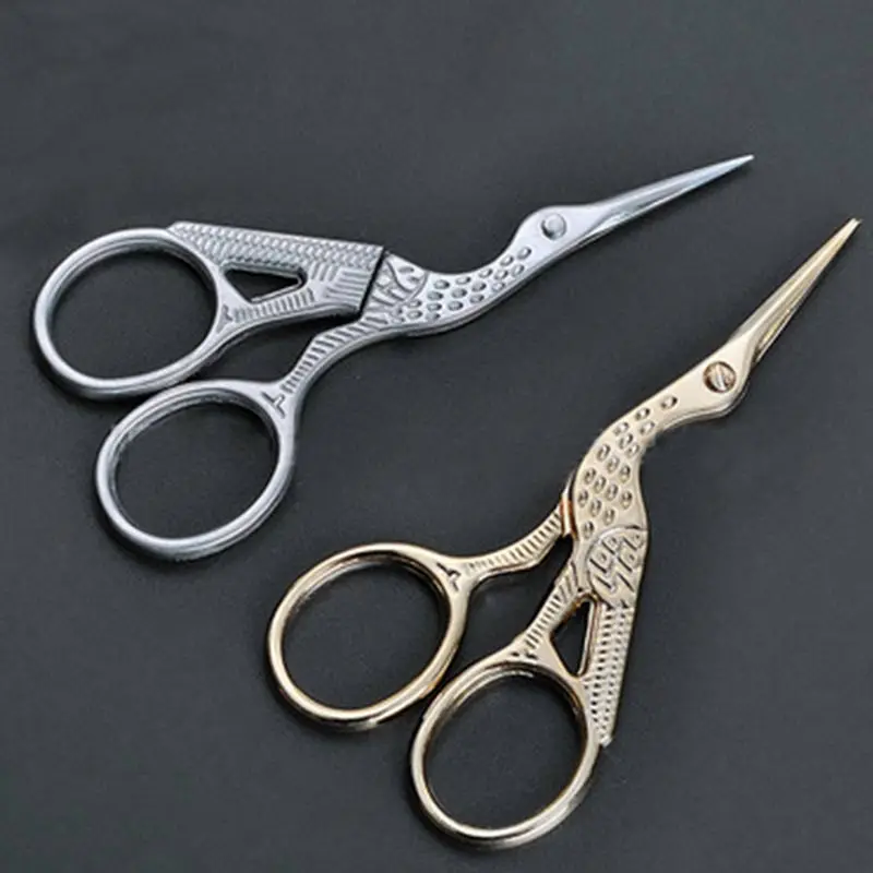 New Stainless Steel Scissors Retro Crane Shape Stork Embroidery Sewing Tools Measures Craft Shears CrossStitch Scissors