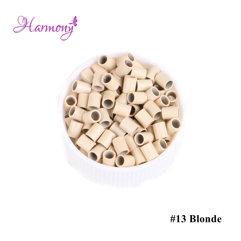 Harmonie Plus Haar 1000 stücke Medium braun farbe Gerade kupfer micro ring 3.6*2.9*4,5mm haar verlängerung ringe für stick haar