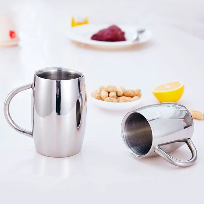 Beer Mug Double Wall stainless steel tumbler insulated Coffee Mug Tea Cup Drinkware tasse caneca criativa cerveja 300 ml 430 ml