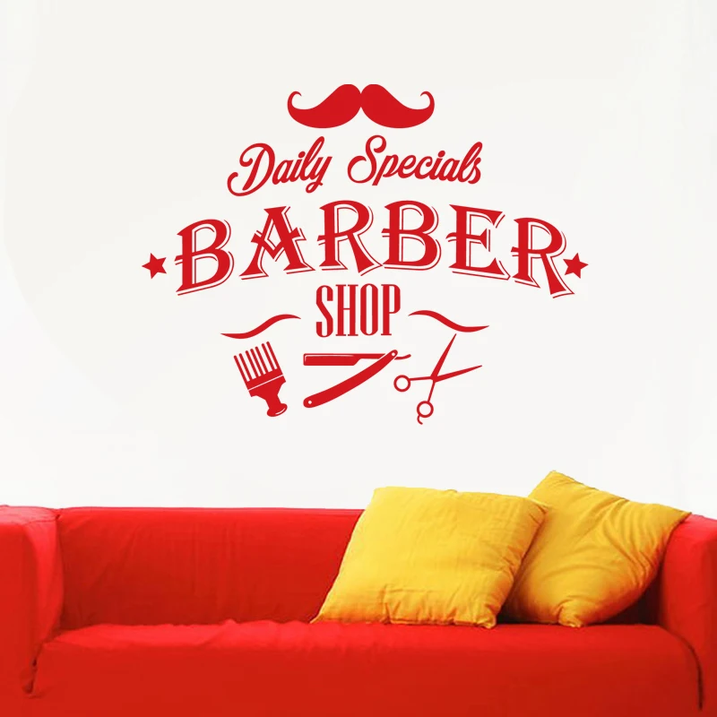 Barber Shop Sticker Customized Chop Bread Decal Posters Vinyl Wall Art Decor Windows Decoration Haircut Shavers Decals