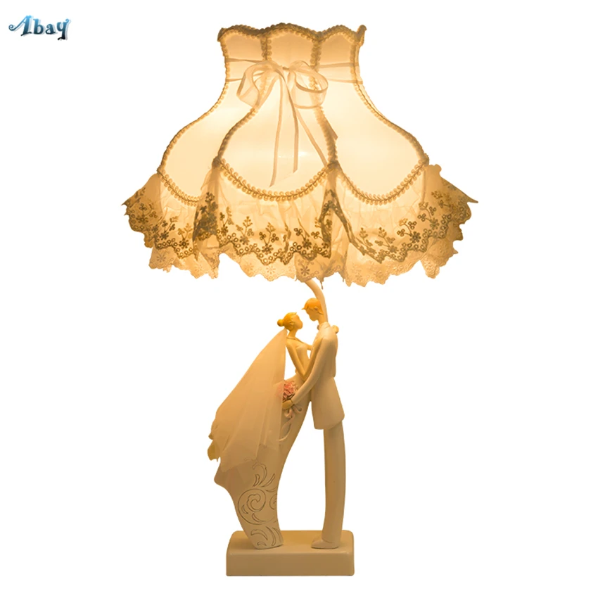 Wedding Gifts Married Couple Doll Table Lamps Bedroom Living Room Girlfriends European Home Desk Lights Hander Art Deco Lighting