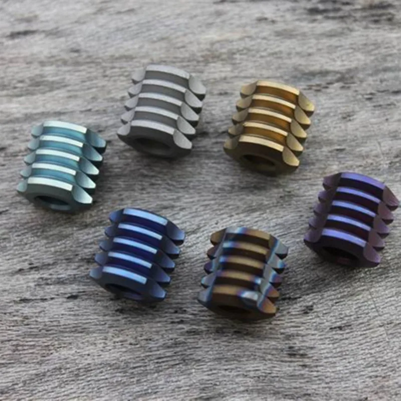 1PC Multicolor Titanium Alloy EDC Paracord Beads Umbrella Rope Cord Lanyard Pendants Knife Beads Outdoor Knife Accessories