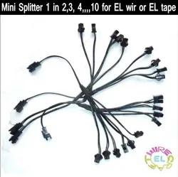 Mini 2 pin jst cavo Splitter 1 in 2/3/4/5/6/7/ 8/9/10 vie connettore per Legare di EL o EL striscia di Nastro Tron Coltiva La luce