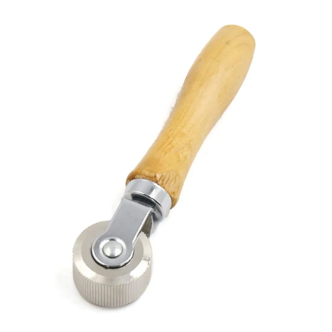 Uxcell Khaki Wooden Handle Car Sound Deadening Insulation Application Metal Wooden Roller Silver Tone Universal