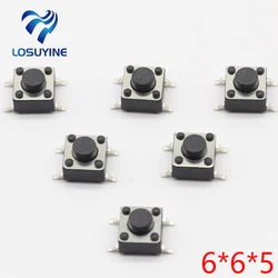 100pcs Push Button Switch 6*6*5 Tact Switch Tactile 6x6x5 SMD SMT height is 5mm