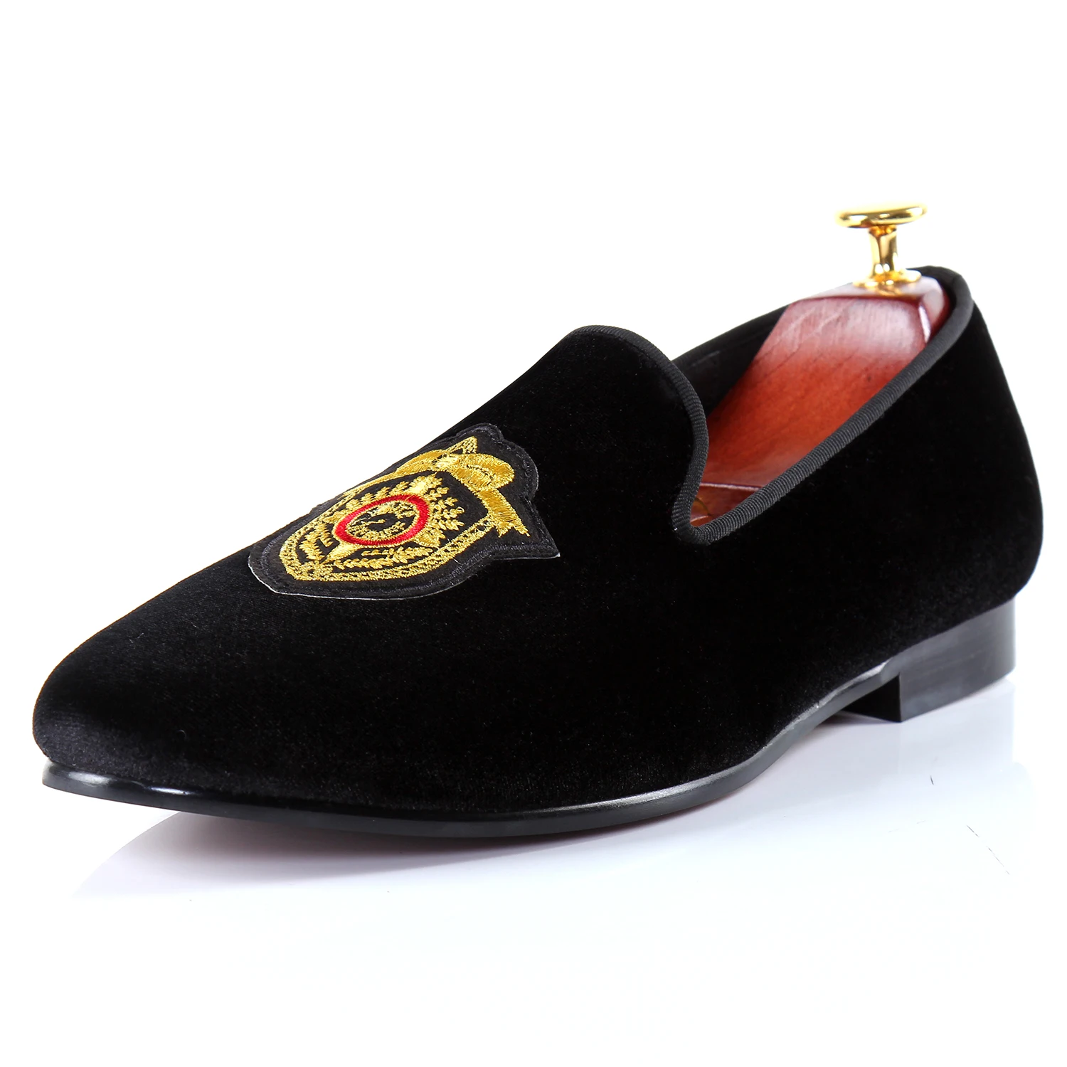 Harpelunde Men Dress Wedding Shoes Handmade Black Velvet Flat Loafers Size 6-14