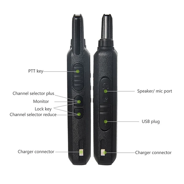 4pcs WLN KD-C1 Mini Wiress Walkie Talkie UHF Handheld Two Way Radio station Communicator Transceiver ham radio walkie-talkie