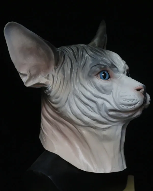 Deluxe Christmas New Year Carnival  Costume Latex Cat Mask