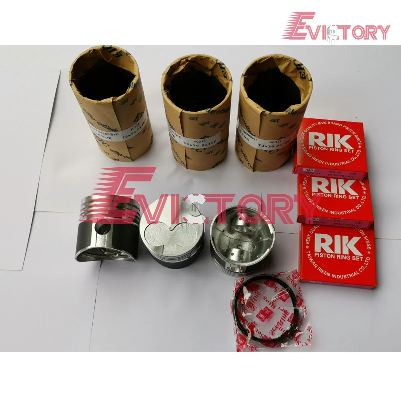 

For Mitsubishi K3D rebuild kit piston + ring + liner+ bearing + gasket kit