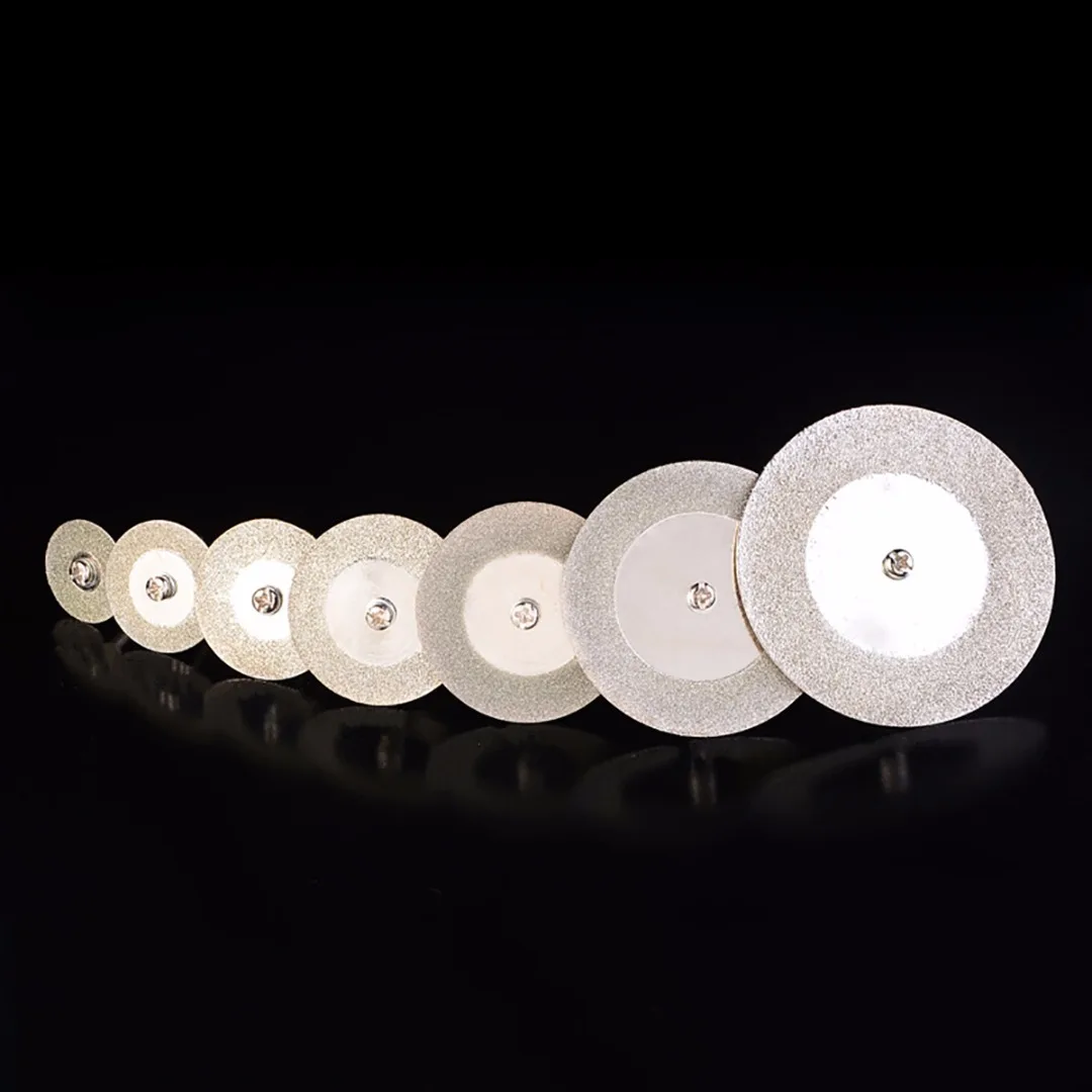 10pcs/set 30mm Mini Diamond Cutting Off Wheel Discs + Shank for Rotary Tool