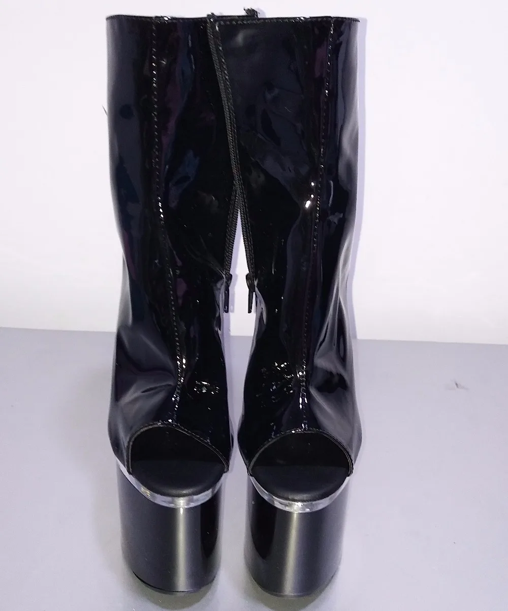 The latest sexy cool 18 cm super thick high heel female boots, fashionable Pu leather short boots, banquet shoes