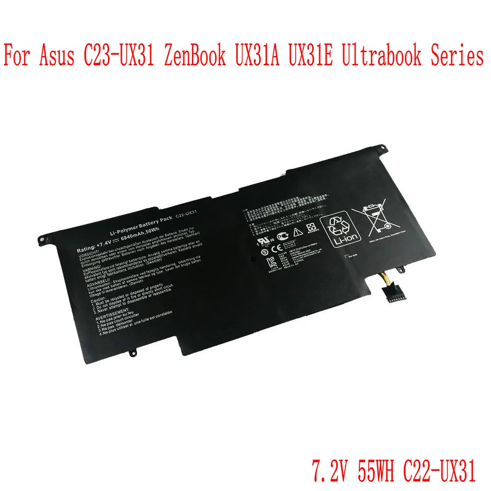 

7.2V 55WH C22-UX31 Laptop Battery For ASUS ZenBook UX31 UX31A UX31E UX31A-R4004H UX31E-DH72 UX31KI3517A