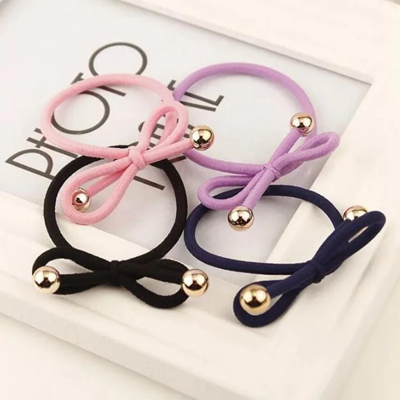 Hair Accessories Pearl Elastic Rubber Bands Ring Headwear Girl Elastic Hair Band Ponytail Holder Scrunchy Rope 100pcs lot