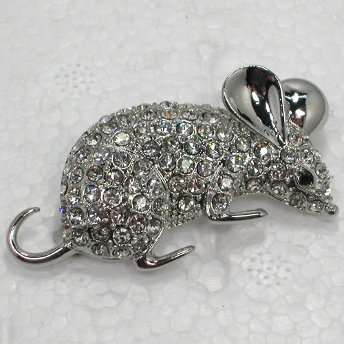 60pcs/lot Mixed Color (Can Notes Color) Wholesale Mice Mouse Rhinestone Pin brooches C101940