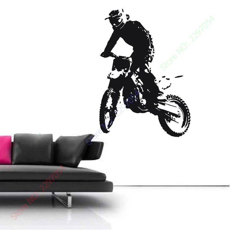 Motocross Moto Dirty Bike Motorbike Wall Art Sticker Decal Home DIY Decoration Decor Wall Mural
