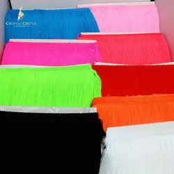Crystal Castle Fringes Tassel For Clothes, Soft Polyamide Timming Fringes, Lace Accessories For Latin Dress, 20CM, 30CM