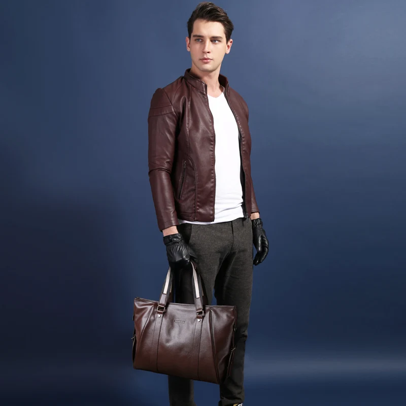 High-end Cow Leather Bags Large Casual Totes Full Grain Cowhide Satchels Business Men Briefcases Ture Leather Handbags (XW9006)