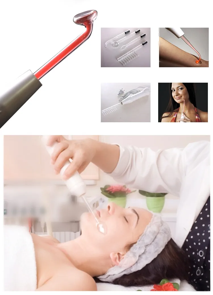 New Portable Electrode Glass Tube Electrotherapy Massager High Frequency Acne Removal Treatment Skin Acne Spot Face care Device