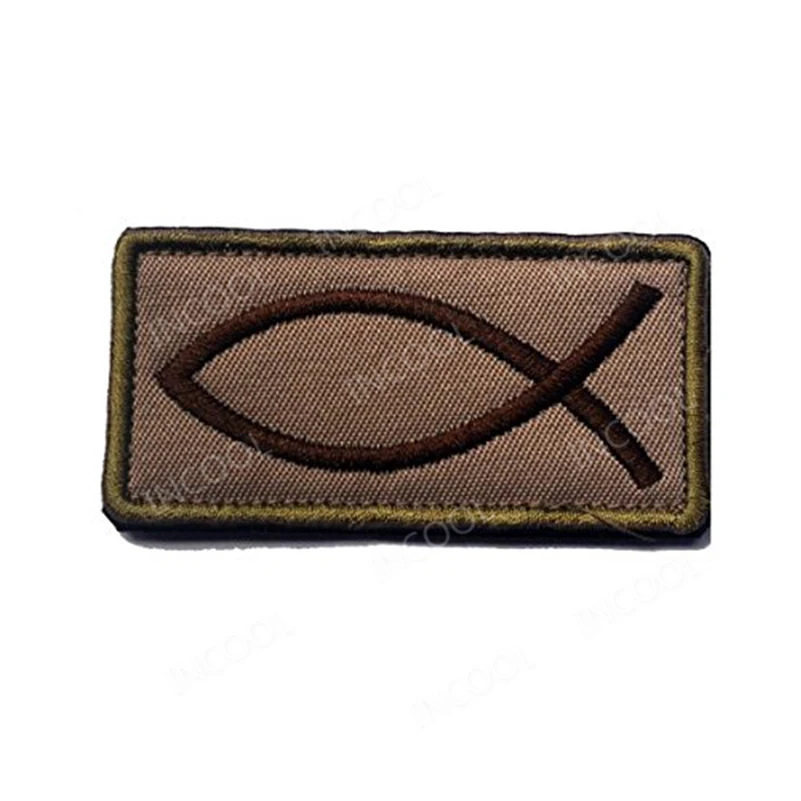 Jesus Fisch Stickerei Patches Christian Fish Symbol Applikationen gestickte Patches für Kleidung Rucksack Jacke