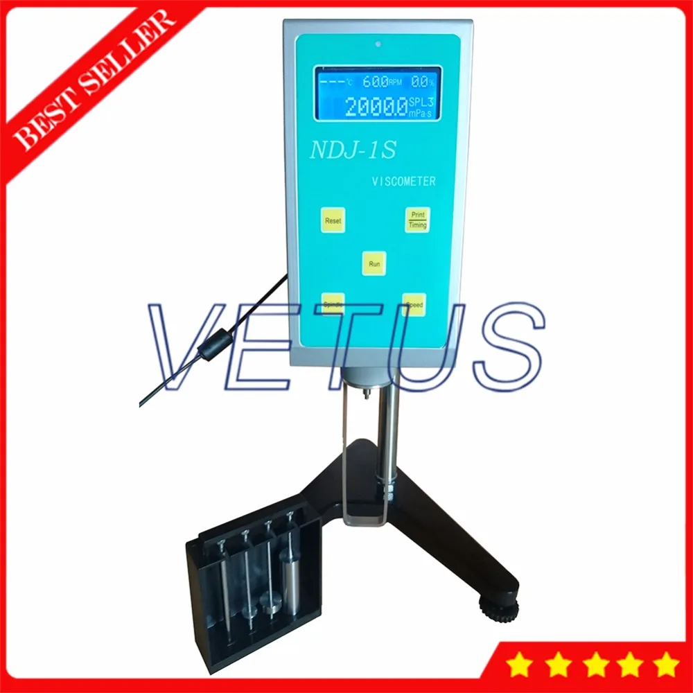 Rotary Viscometer Viscosity Tester Meter 20~100000mPa.s NDJ-1S with RTD Temp Probe Rotating Viscosimeter