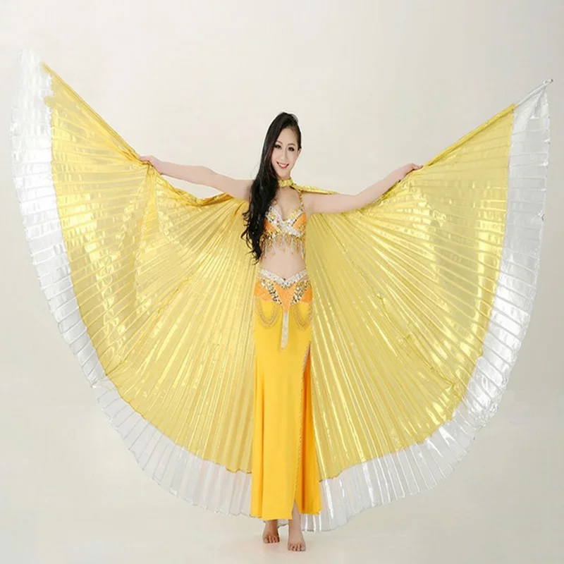 Belly Danceเครื่องแต่งกายอินเดียเต้นรำIsisปีกอียิปต์ผู้หญิงBellyเต้นรำปีกสองสีNo Stick