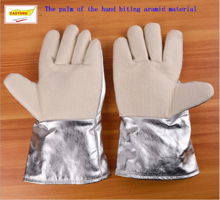 CASTONG 300 degrees high temperature gloves Para-aramid Aluminum foil fireproof gloves Insulation Anti-scalding protect gloves