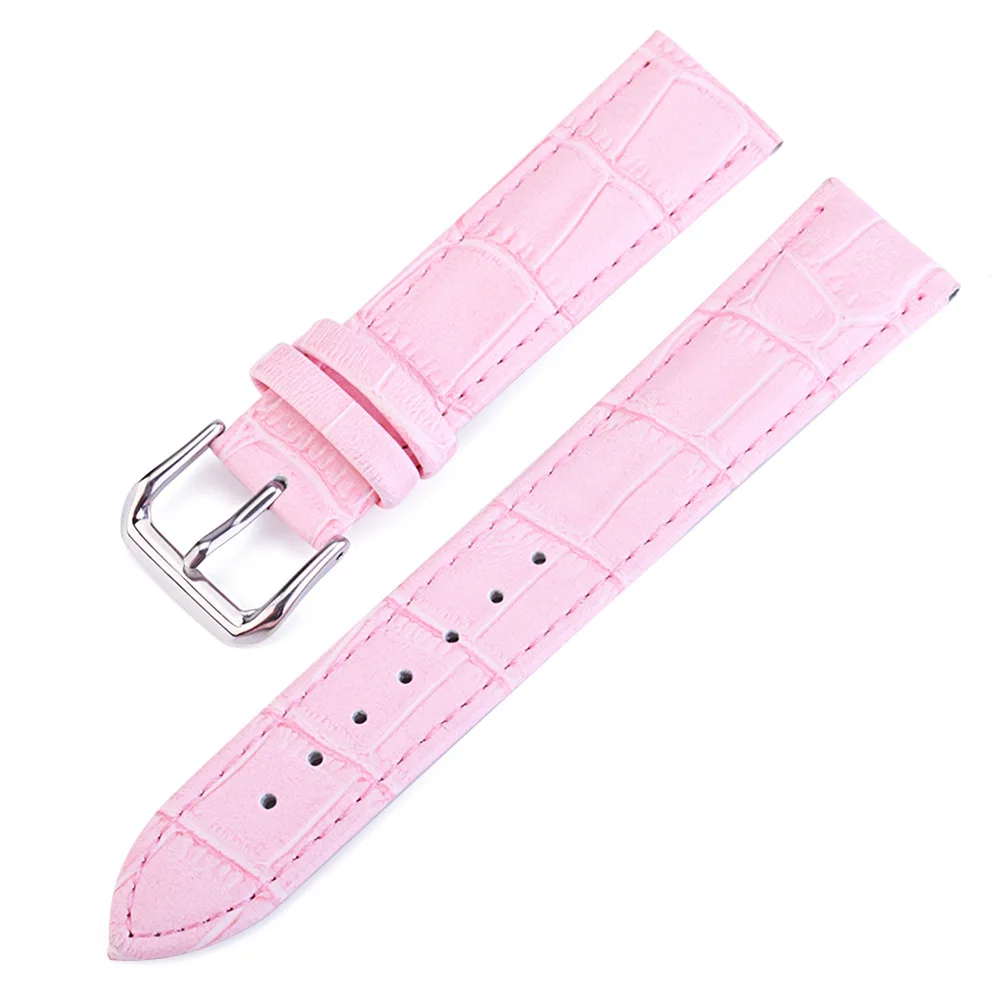 Colorful Genuine Leather Watchband Men Women 12 13 14 15 16 17 18 19 20 22 24mm Crocodile Pattern Waterproof Watch Strap Band