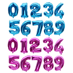 New 32 inch large Blue Rose red Number Foil Balloons Digit air Ballons Birthday Party Event Supplies Wedding Decor Baloons