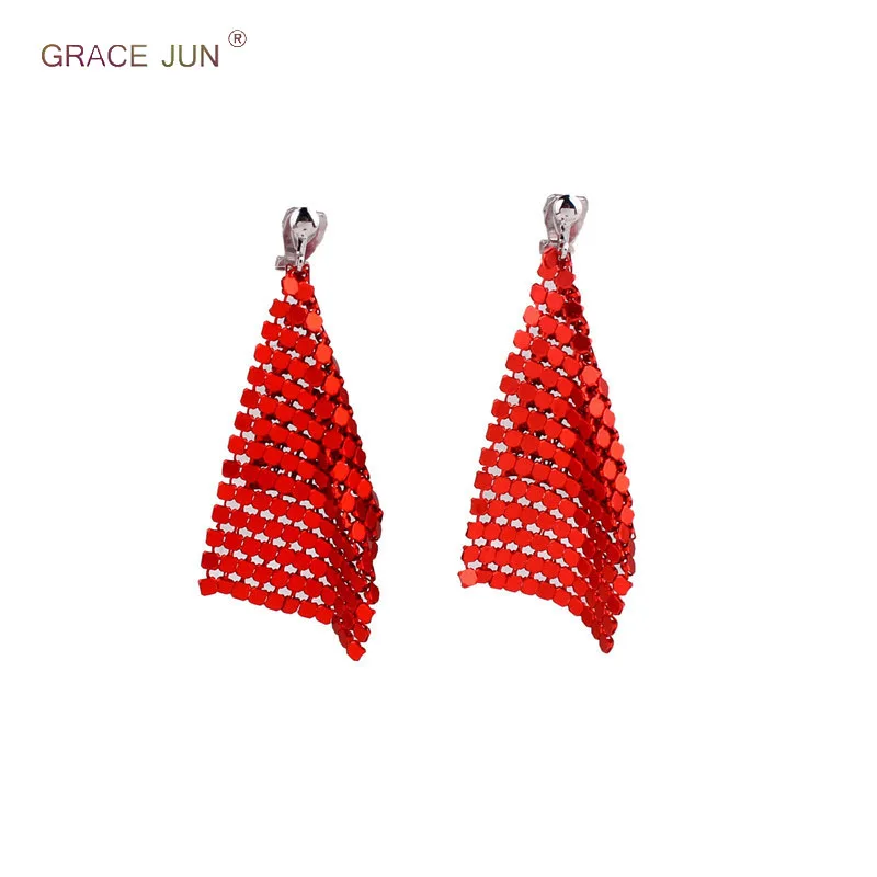 New Arrival Small Round Piece painting Square Shape Clip on Earrings Without Piercing for Women Fashion No Hole Earrings Bijoux