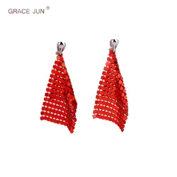 New Arrival Small Round Piece painting Square Shape Clip on Earrings Without Piercing for Women Fashion No Hole Earrings Bijoux