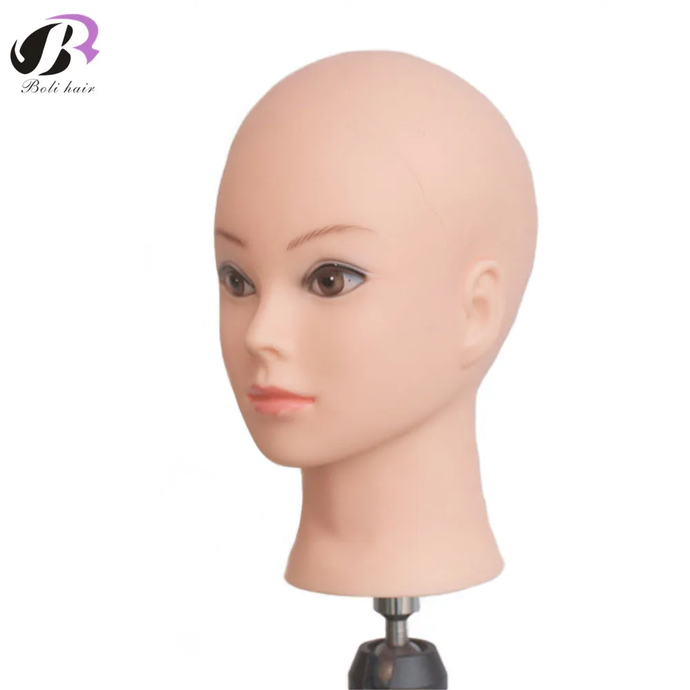 Têtes de Mannequin Chauve en PVC Souple pour Femme, Support de Perruque, Tête d'Entraînement pour la Pratique du Maquillage