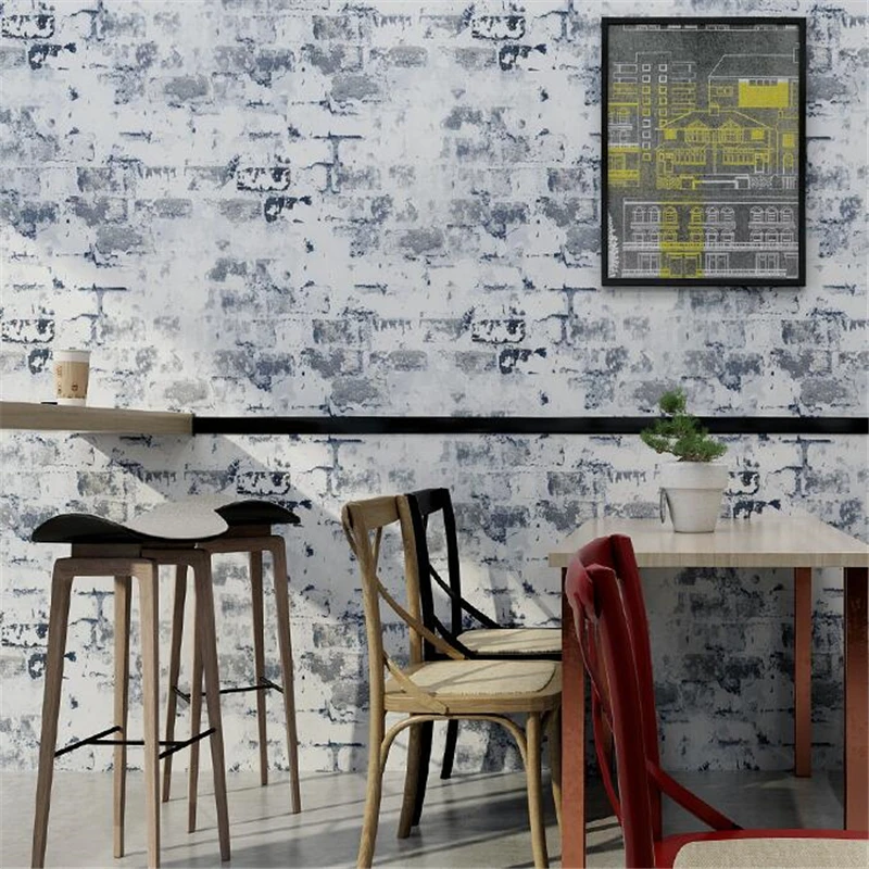 

wellyu new Brick pattern wallpaper head retro vintage gray cement brick wallpaper industrial wind antique background wallpapers