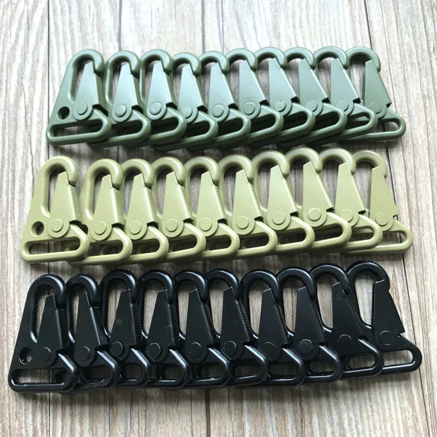 10pcs/lot buckle hanging system Outdoor Hook Tactical Belt Buckle in Many Key Equipment tool Carabiner Olecranon Hook